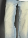 Sky Blue With Yellow Shade Straight Fit Jeans
