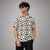 White Geometric Diamond-Pattern Shirt