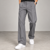 Grey Straight Fit Pleated Gurkha Pants
