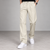Cream Straight Fit Plain Formal Pants