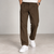 Brown Straight Fit Plain Formal Pants