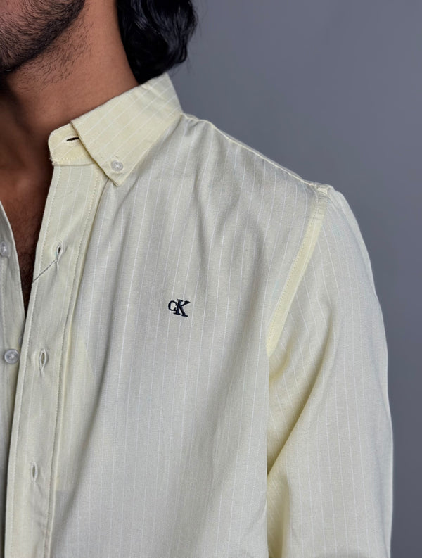 Light Yellow & White Stripe Shirt
