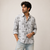 Grey Black Distressed Abstract Full-Sleeve Shirt
