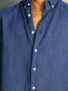White & Dark Blue Lines Shirt