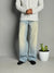 Sky Blue With Yellow Shade Straight Fit Jeans