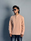 Full Sleeve Henley Tshirt - Peach