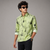 Pale Lime Black Tie-Dye Full-Sleeve Shirt