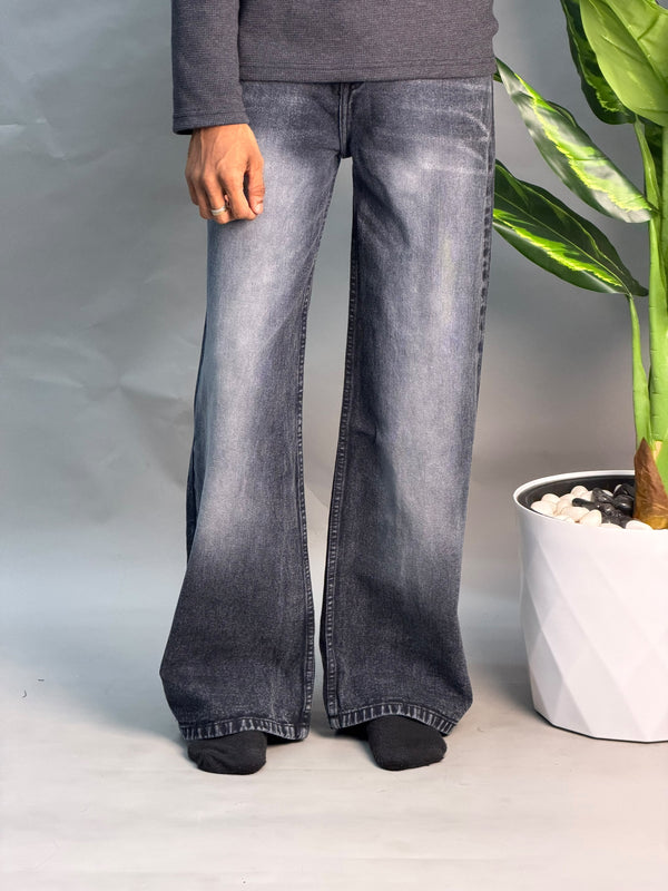 Wide Leg Charcoal Jeans