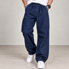 Dark Blue Straight Fit Soft Denim Pants