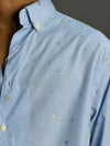 Light Blue Microchecks With Stars Shirts
