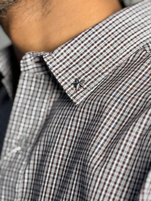 Grey & White Micro Checks