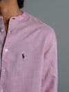 Pink Chinese Collar Shirt
