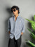 Linen Micro Check Blue Shirts