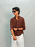 Brown Vertical-Stripe Full-Sleeve Shirt