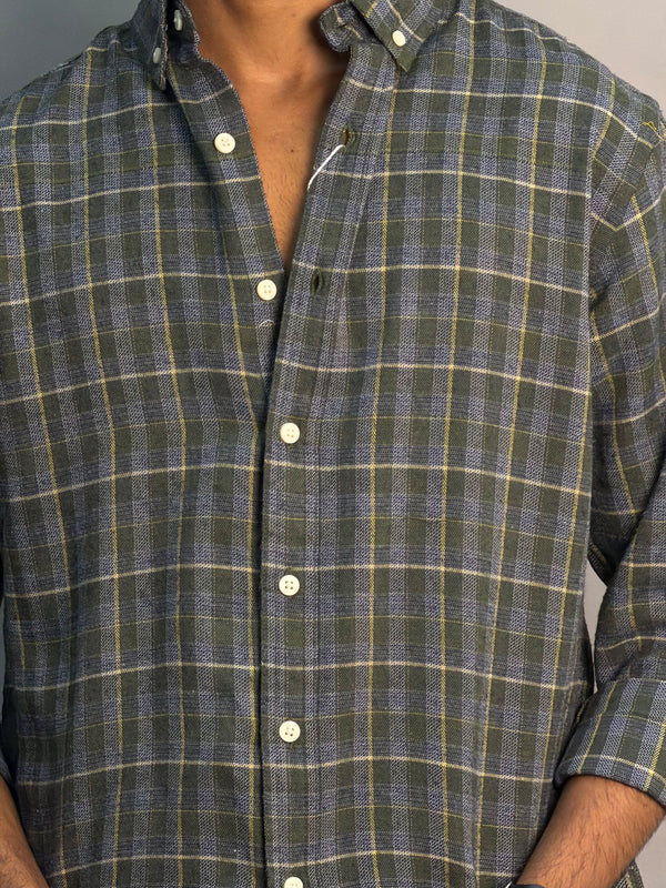 Dark Green & Cream Checkered Shirt
