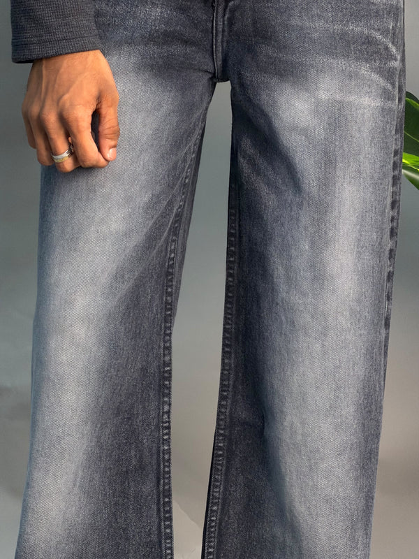 Wide Leg Charcoal Jeans