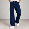 Dark Indigo Raw-Wash Baggy Fit Jeans