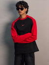 Oversized Black & Red Full Sleeve Tshirt