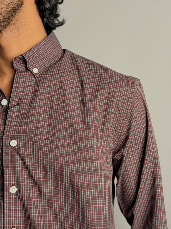 IMP Burgundy & Grey Checks