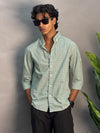Dark Green & White Checks Shirt