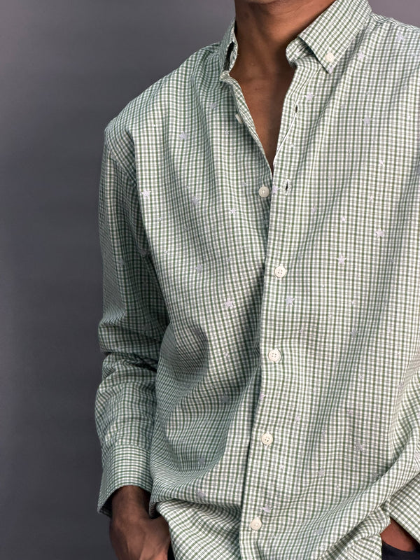 Green Checks With Stars Shirt