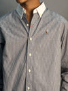 White Collared Black & White Checks Shirts