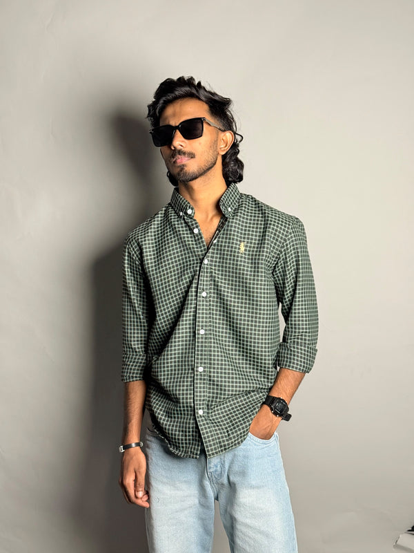 Green & Black Checks Shirt