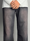 Black With Purple Shade Straight Fit Jeans
