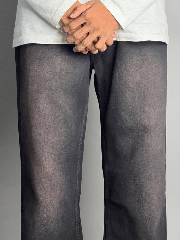 Black With Purple Shade Straight Fit Jeans