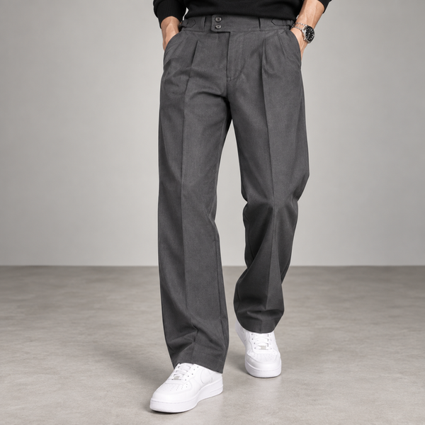 Dark Grey Pleated Gurkha Pants