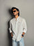 White Chinese Collar Shirt