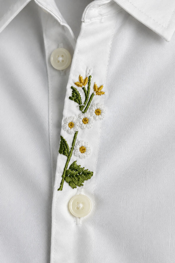 White Premium Embroidery Shirt