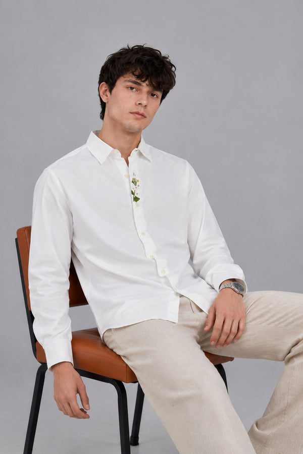 White Premium Embroidery Shirt