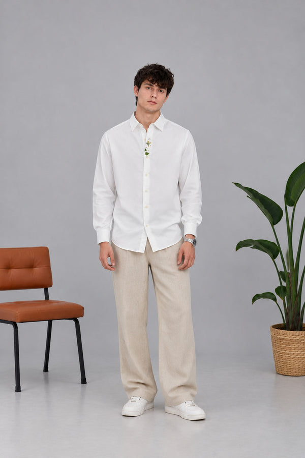 White Premium Embroidery Shirt