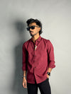 EMBROIDERY SHIRT [ MEROON ]