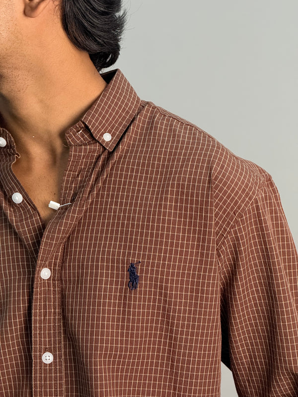 Premium Checks Shirt [BROWN]