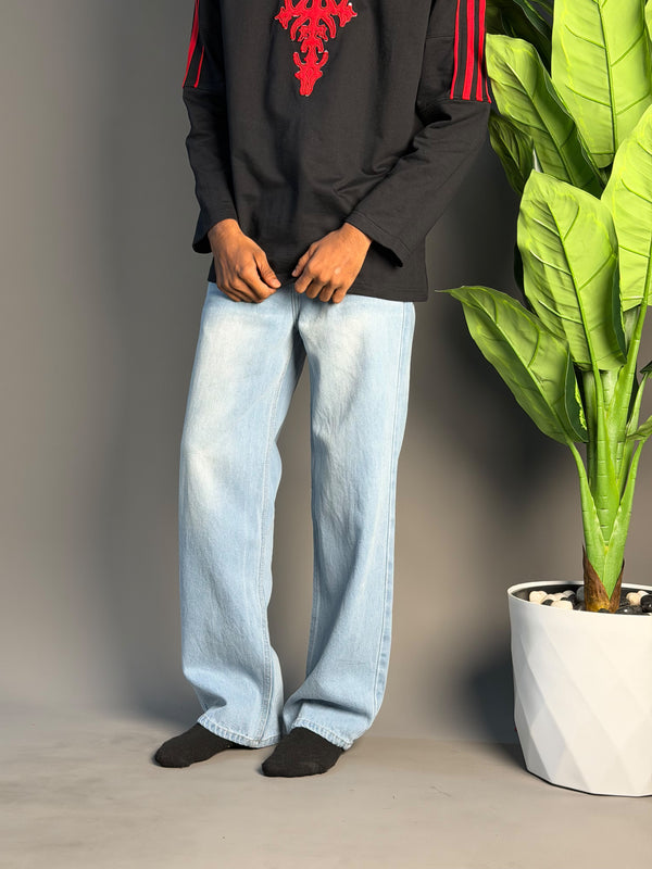 SKY BLUE SEMI BAGGY JEAN
