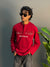RED FULL SLEEV BOXY HENLEY T-SHIRT