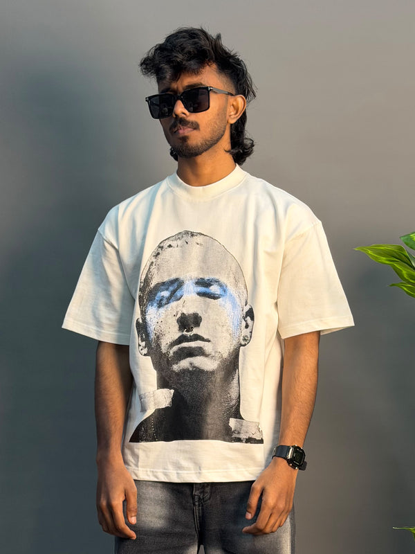 WHITE HALF SLEEV PRINTED T-SHIRT
