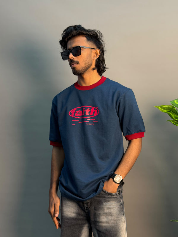BLUE PRINTED T-SHIRT