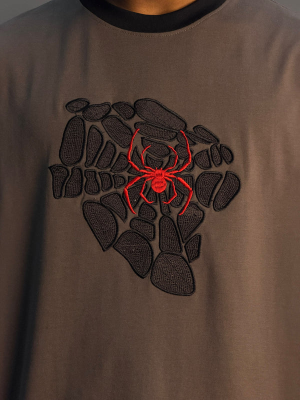 GREY SPIDER PRINTED S-SHIRT