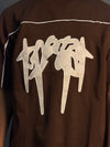 BROWN PTINTED T-SHIRT