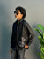 BLACK STONED FORMAL SHIRT