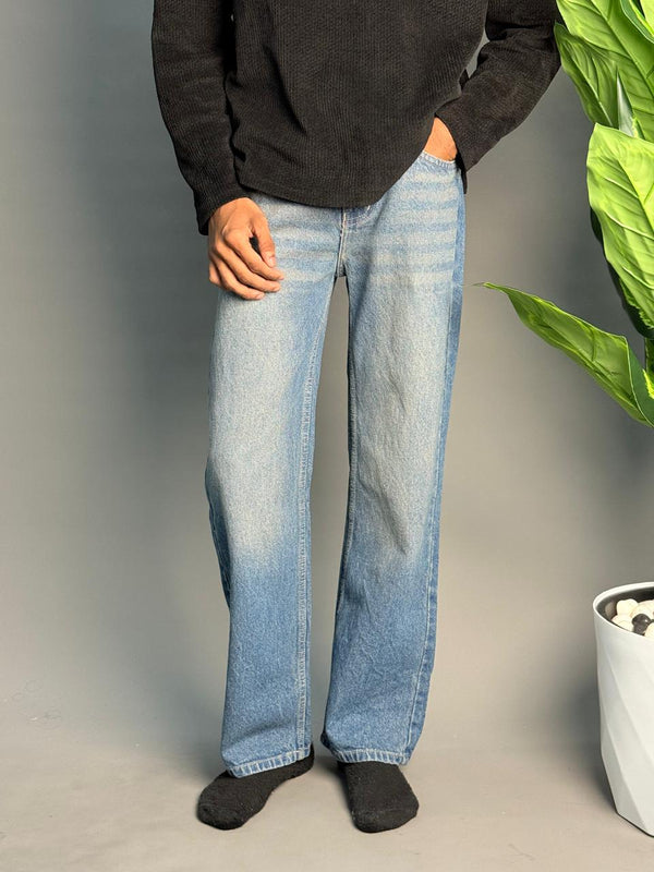 Dark Blue With Yellow Shade Semi Baggy