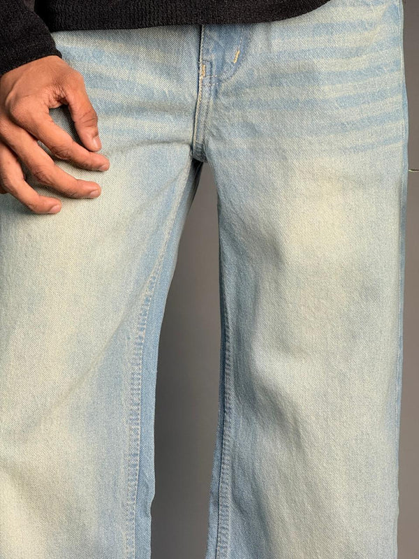 Light Blue With Slight Orange Semi Baggy