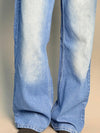Dark Blue With White Wide Leg