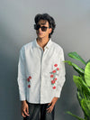 White Embroidery With Roses Shirts