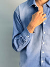 Dark Blue With Pink Denim Shirts