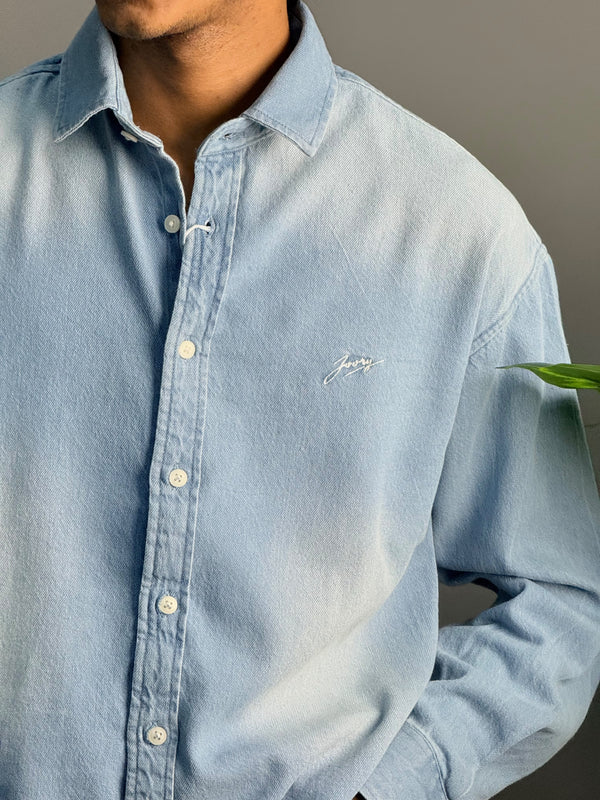 Light Blue With White Shade Denim Shirts