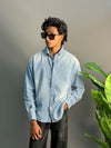 Light Blue With White Shade Denim Shirts